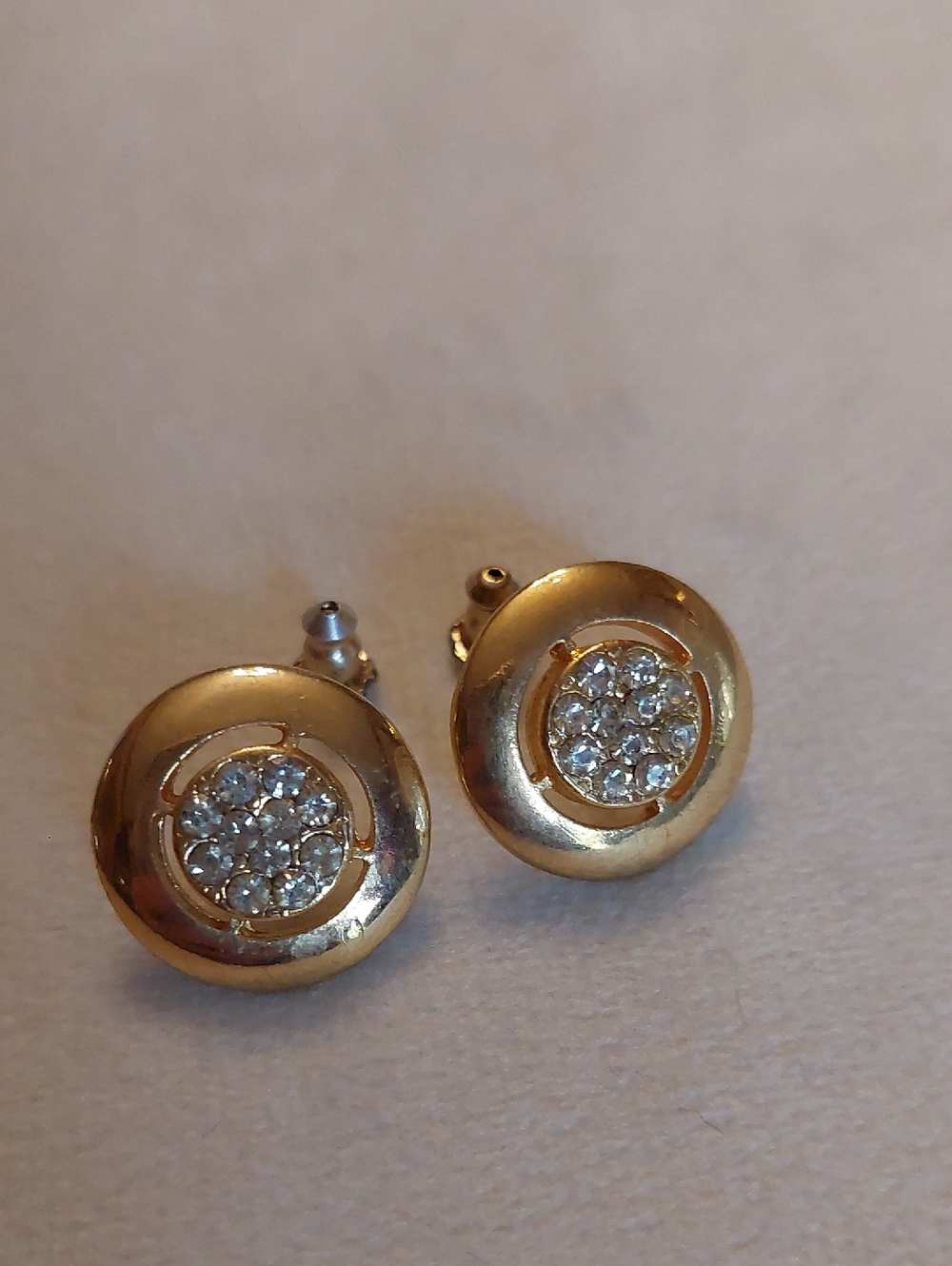 Goldtone Crystal Rhinestone Cluster Stud Earrings - Women's Jewelry - Picture 3 of 9